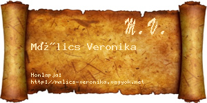 Málics Veronika névjegykártya